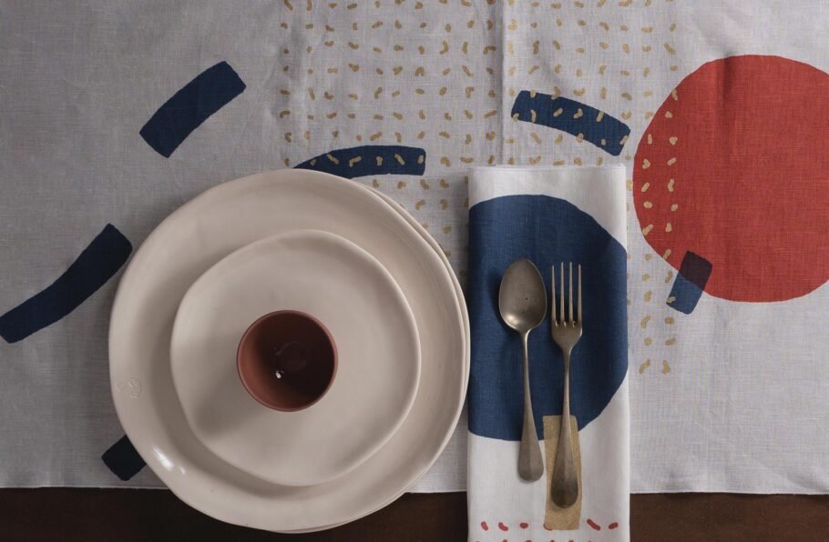 BOJA white table runner + napkins - Image 2