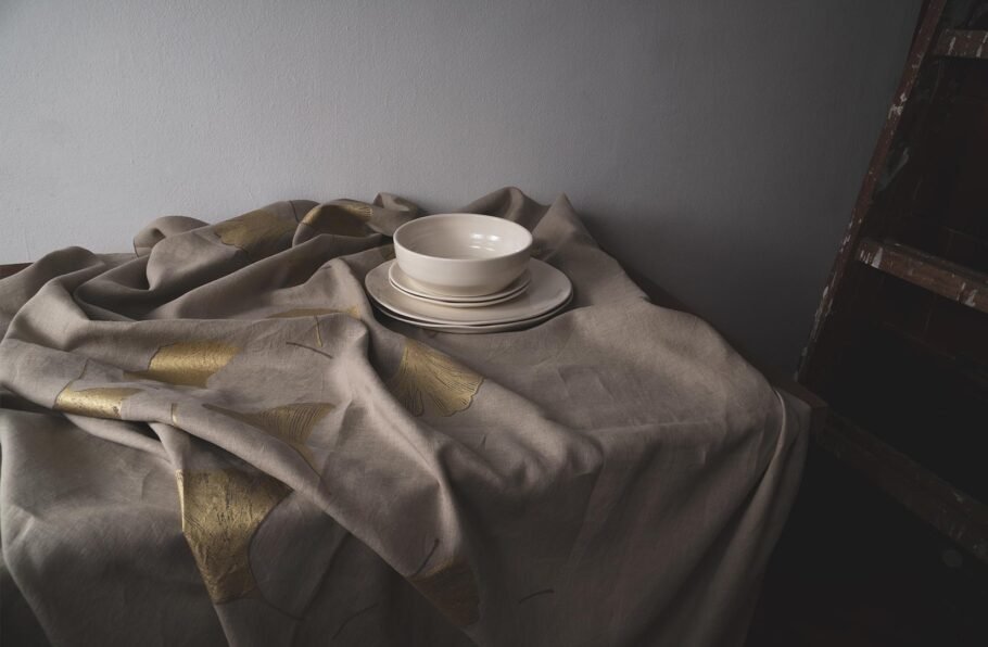 GINKGO beige tablecloth
