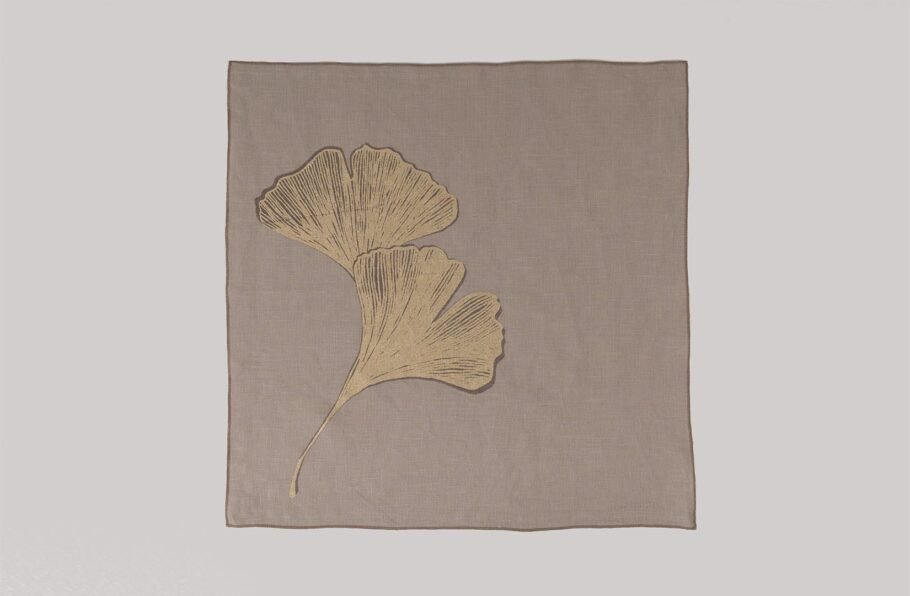 GINKGO beige table runner + napkins - Image 4