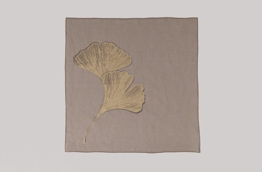 GINKGO beige tablecloth + napkins - Image 4