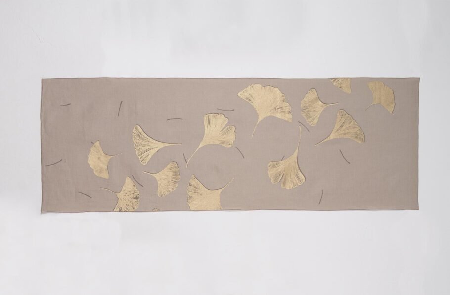 GINKGO beige table runner + napkins - Image 5