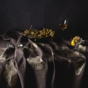 GINKGO taupe tablecloth