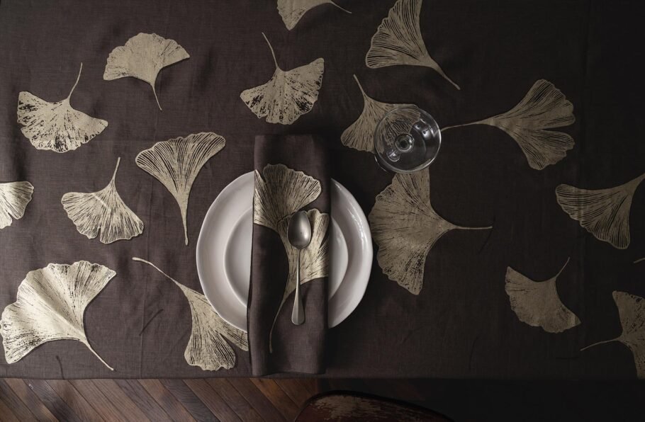 GINKGO taupe tablecloth - Image 3