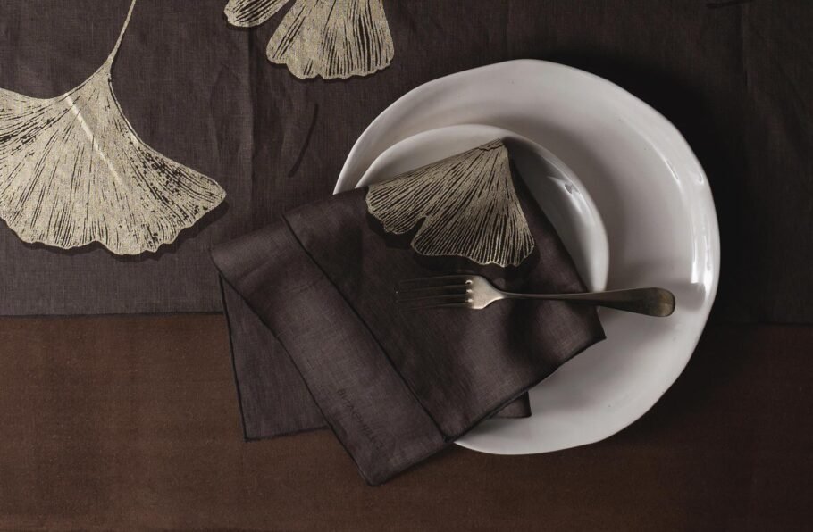 GINKGO taupe napkins - Image 2