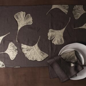 GINKGO taupe table runner